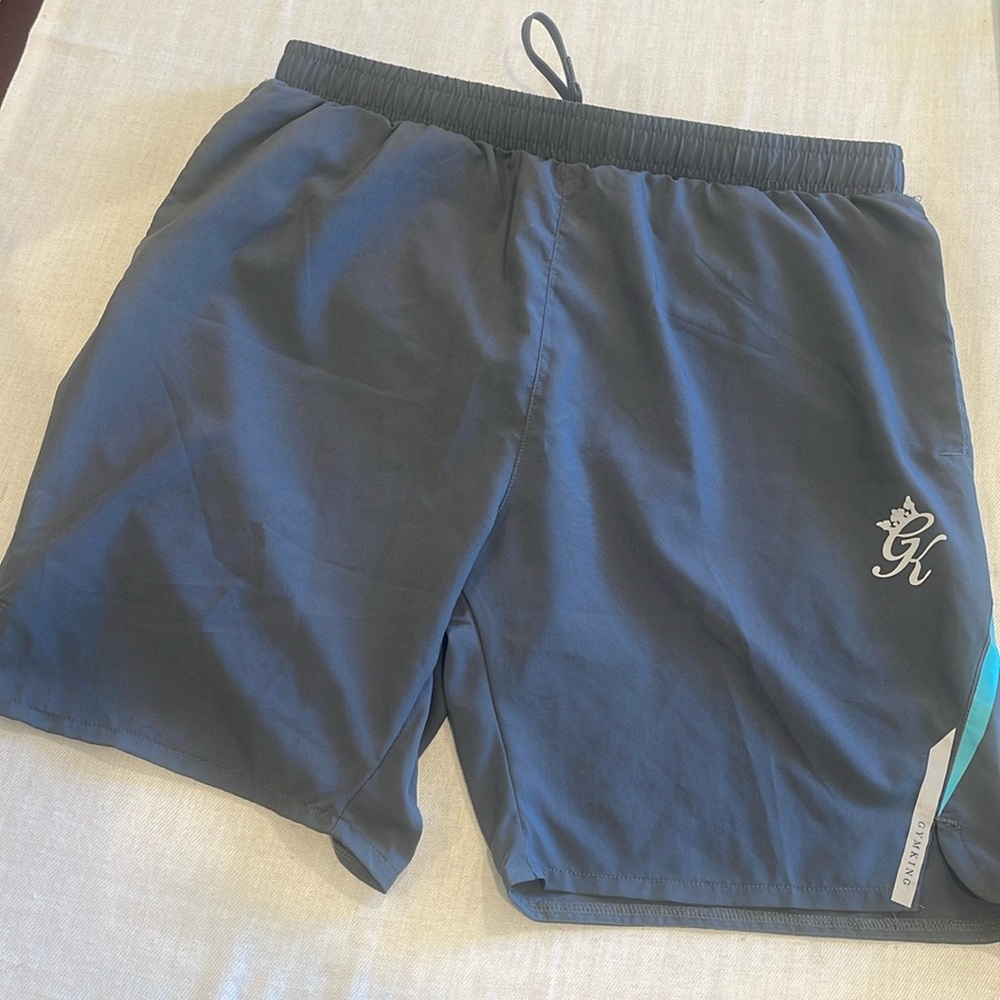 28088 Mens Gym King military army grey swim shorts lined size Xl ASOS